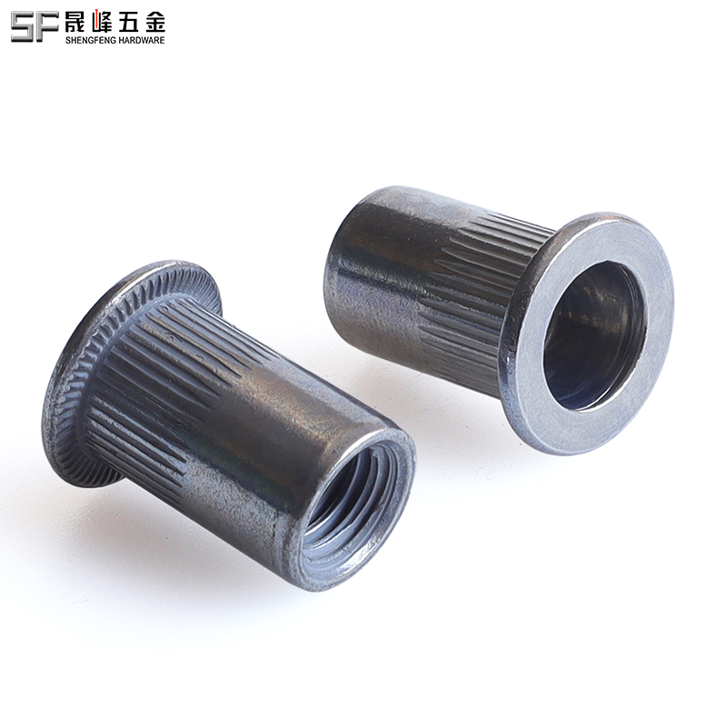 M3-M12 Metric/Imperial Zinc Plated Zinc-Nickel Alloy Flat Headed Knurled Body Rivet Nuts Open End Fastening