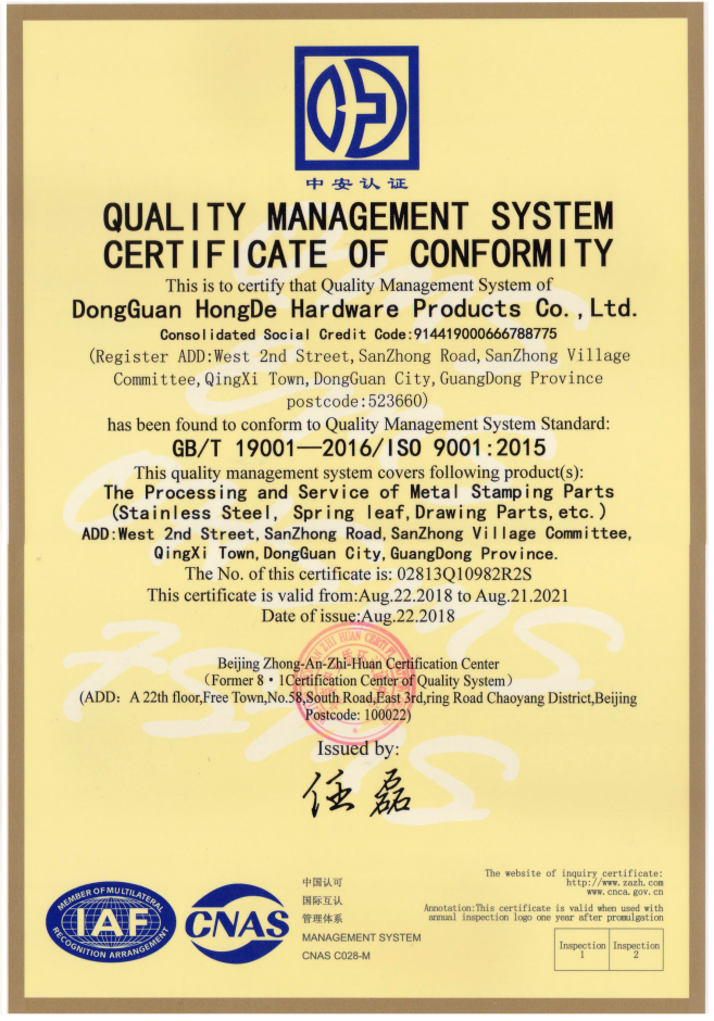 ISO9001 Certificate