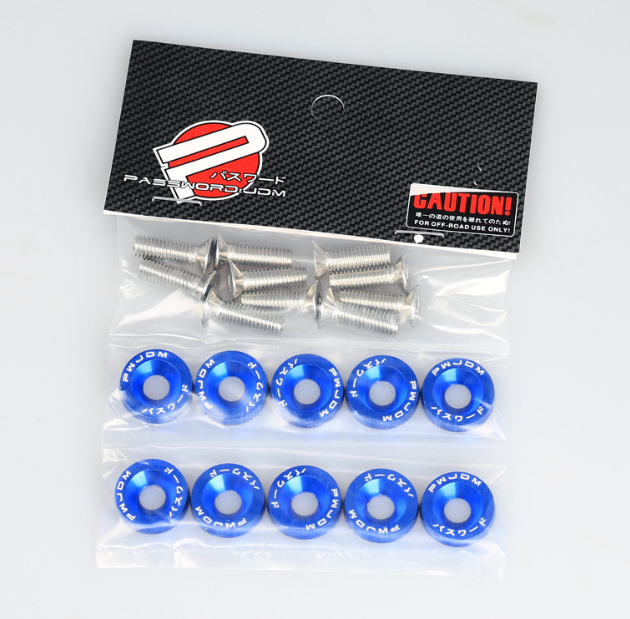 M6 Aluminum 10 Pcs/Pack Car Modified Fasteners JDM Bumper Engine Concave Screws Fender Washer for Scooter ANSI Standard Steel