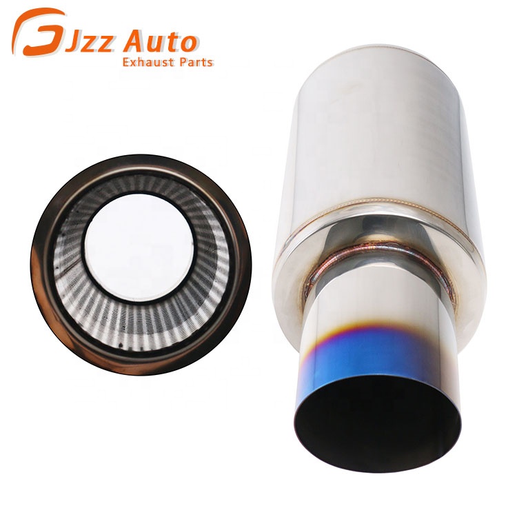 Auto Exhaust System Parts Rear Pipe Round Sports Silencer Stainless Steel Universal 3" Inlet 4.5" Outlet Exhaust Muffler for Car