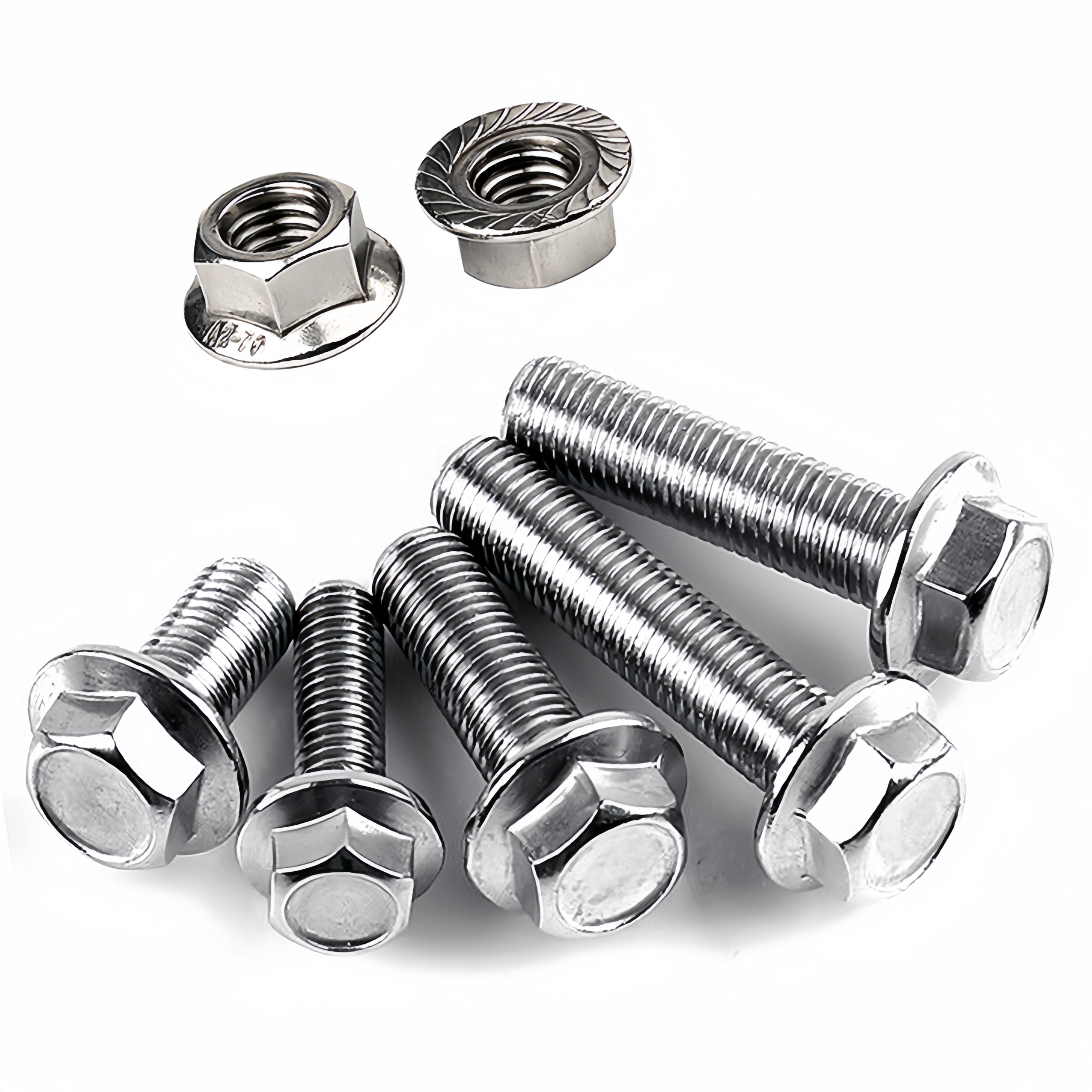 Fasteners Bolts Nuts Fastener Stainless Steel M4 M6 M8 M10 M12 DIN6921 Class 4.8.8.8 10.9 12.9 Hex Flange Head Bolt