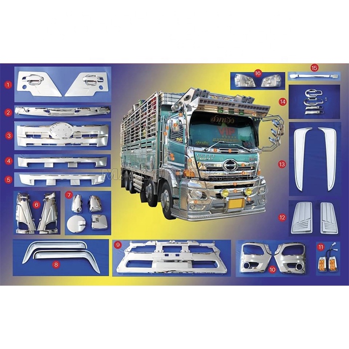 New Design Chrome Truck Body Spare Parts for Hino Truck Body Parts for HINO 300 / 500 / 700 / Range / Profia / Dutro