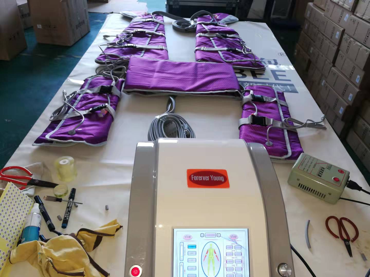 vibration plate fitness platform exercise machine for lymphatic drainage 24-airbags-pressotherapy-lymphatic-drainage-device