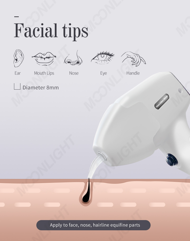 3 Waves Vertical Mini Diode Laser Hair Removal Device