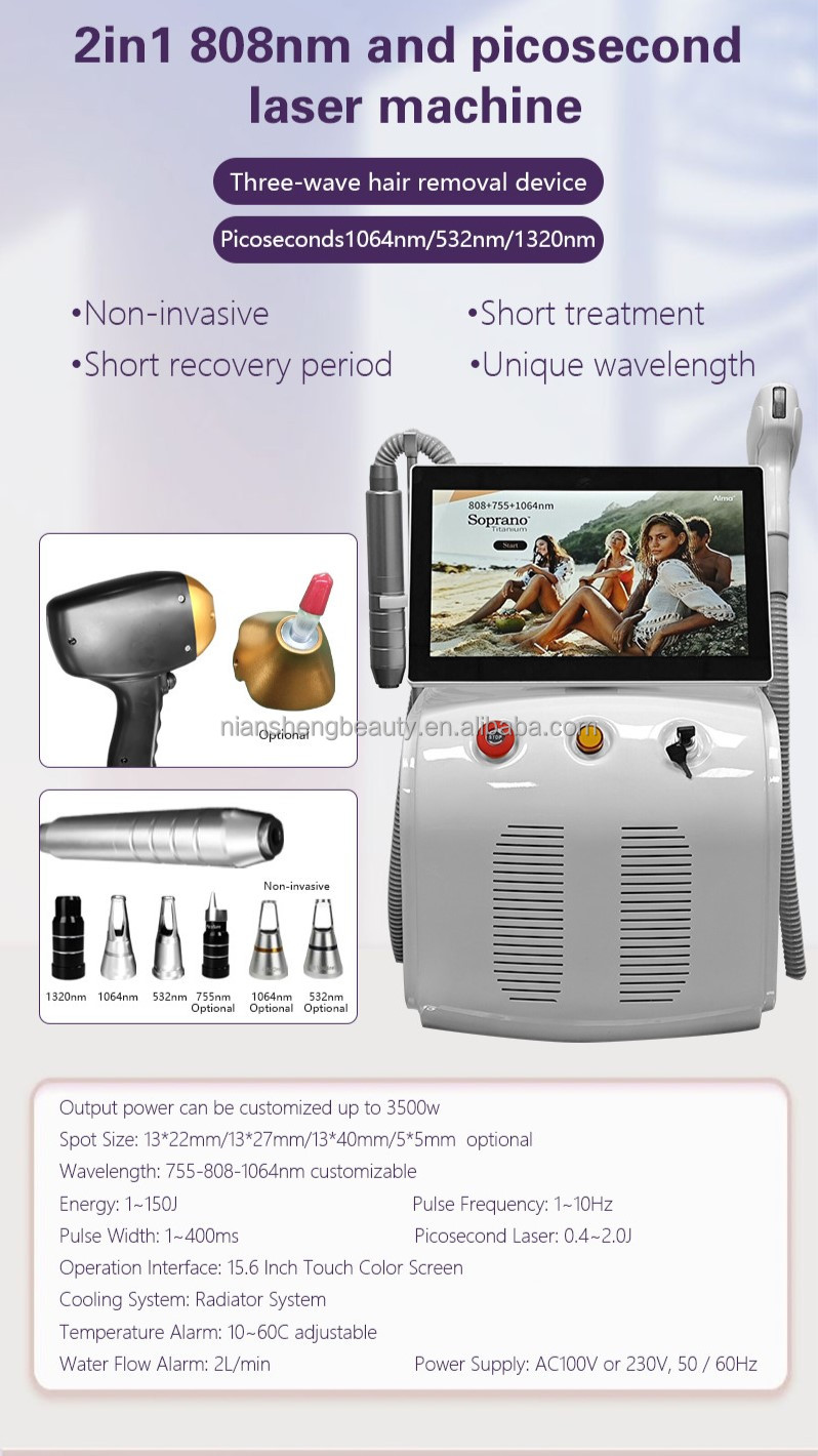 2 in 1 Portable Laser Hair Removal and Tattoo Removal Machine