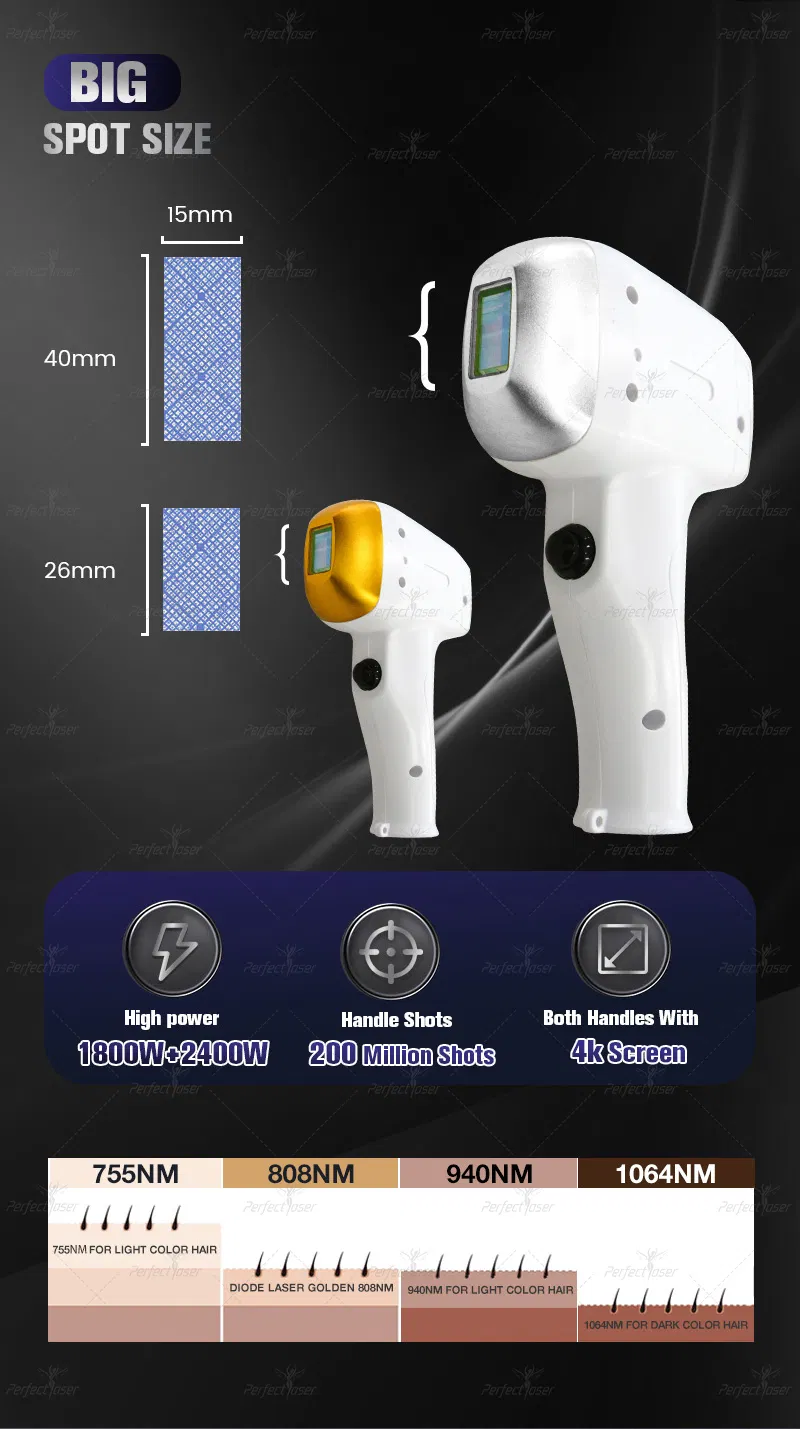 Safe Effective Diode Ice Laser Triple Wave Hair Removal Beauty Device