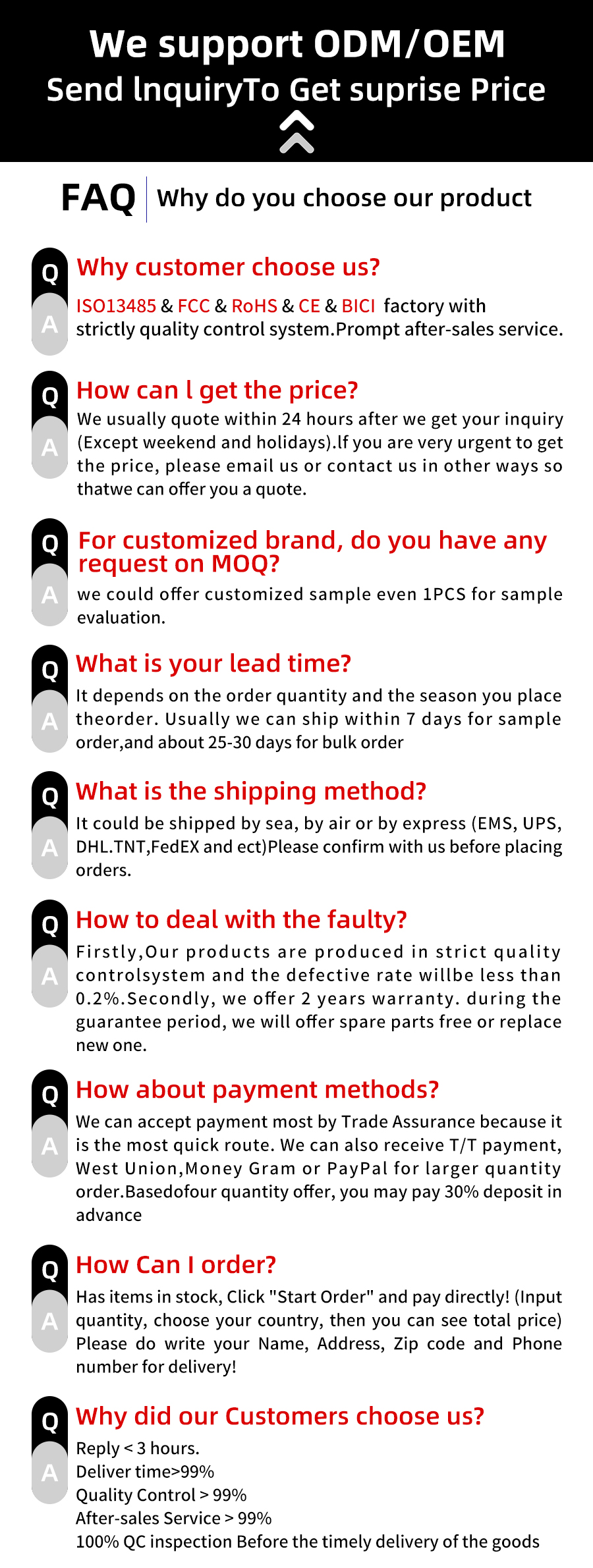 FAQ summary banner