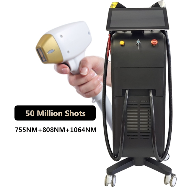 Smart Interconnection of Mobile Phones and Machines New Diode Laser Hair Remover 4 Wave 755 808 1064 Laser Hair Removal Device