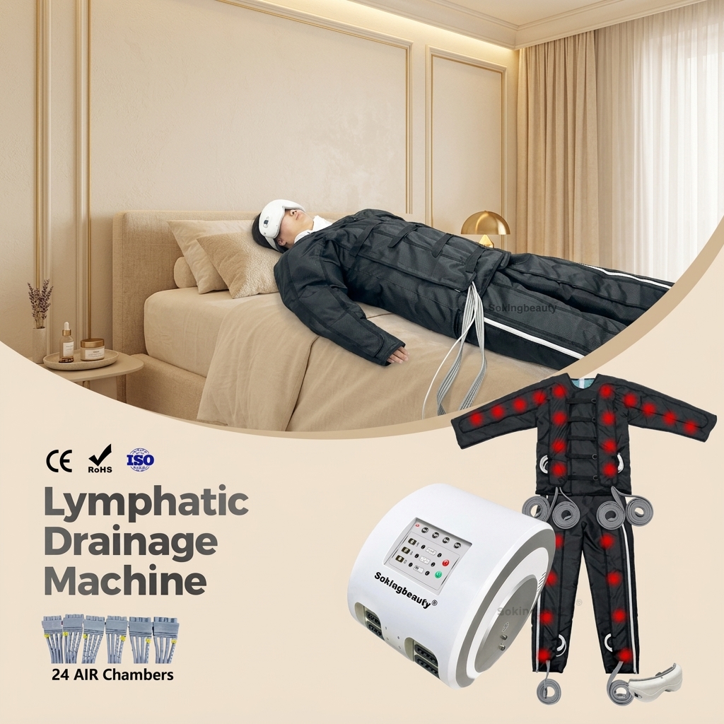 Professional 3 in 1 Black Suit Full Body Air Compression 24 Bag Slimming Detox Suit Lymphatic Drainage Massage Machine