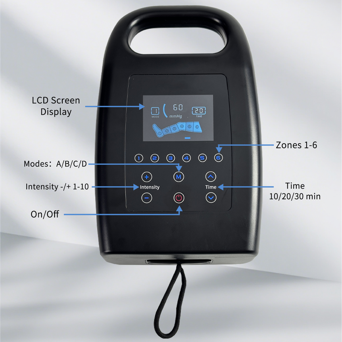 Portable Lymphatic Drainage Air Pressure Compression Relax Presoterapia Leg Massager for Sports Recovery