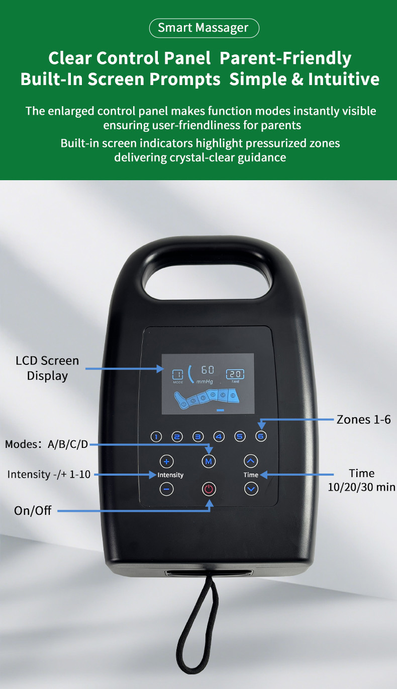 Portable Lymphatic Drainage Air Pressure Compression Relax Presoterapia Leg Massager for Sports Recovery