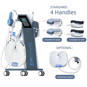 Latest Upgrade Slim Fitness Muscle Sculpt Machine 4 Handles EMS Electromagnetic Technology White ABS+Stainless Beauty Salons