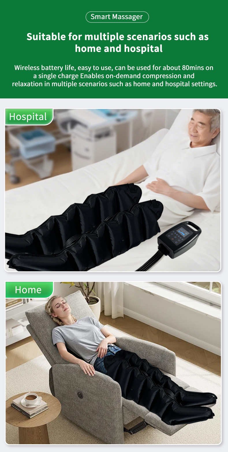 Portable Lymphatic Drainage Air Pressure Compression Relax Presoterapia Leg Massager for Sports Recovery