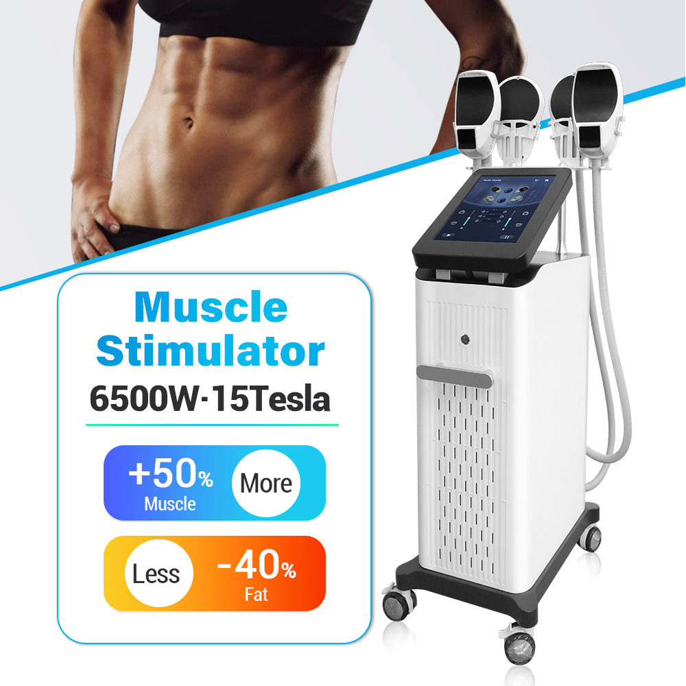 4 Handles Skin Firming 6500w Muscle Stimulation Slim Body Sculpting Machine Tesla with Pelvic Floor Optional