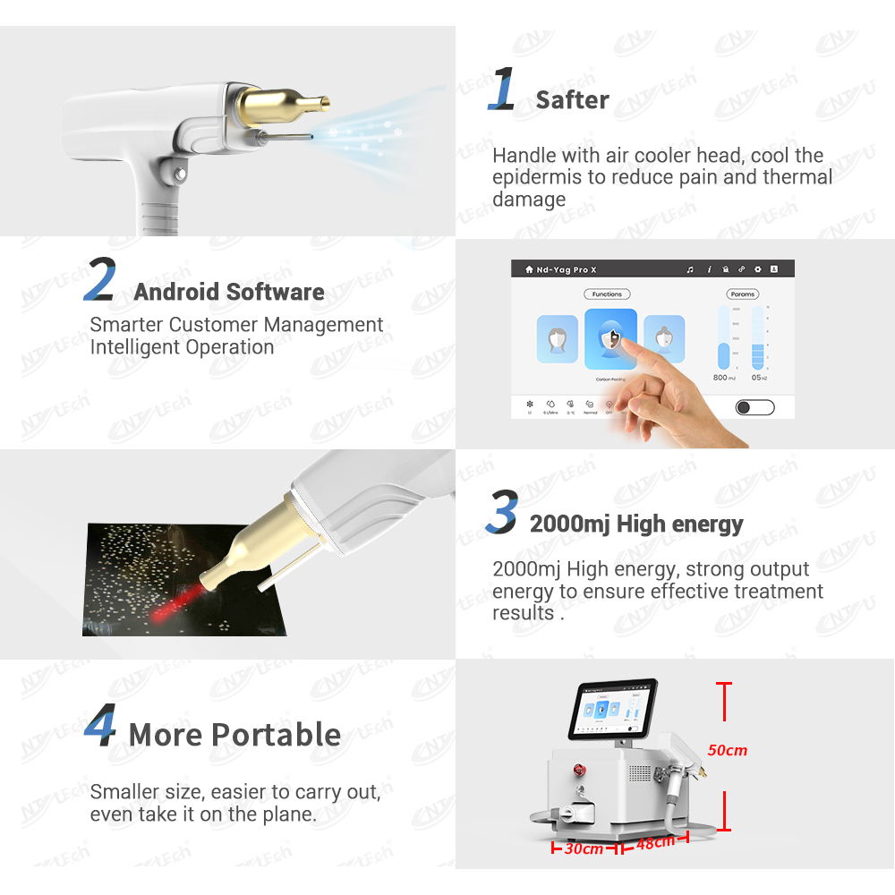 Mini Portable Picosecond Carbon Laser Peeling Tattoo Removal Machine Q-Switched Nd Yag for Commercial Use