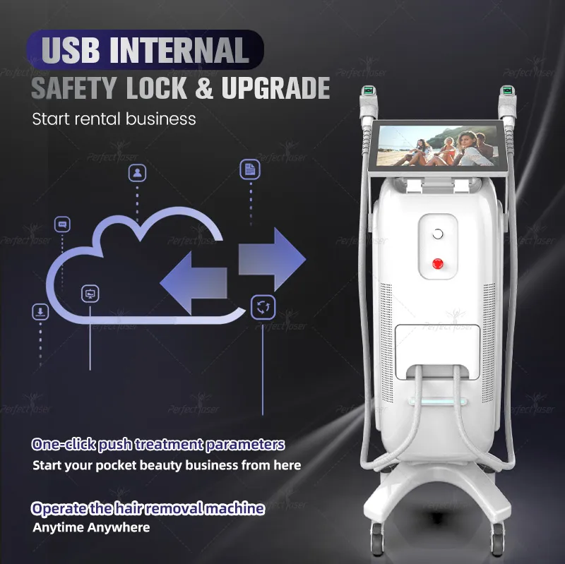 Safe Effective Diode Ice Laser Triple Wave Hair Removal Beauty Device