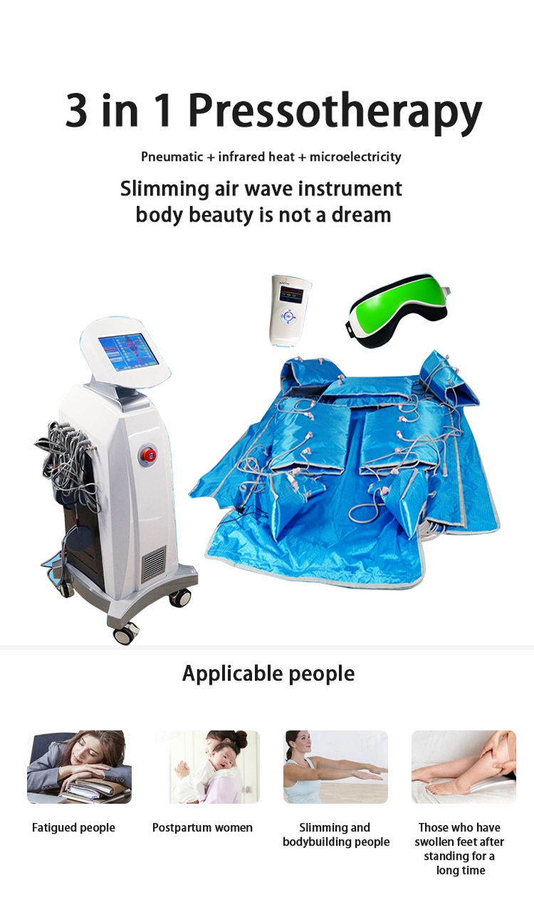 3 in 1 Pressotherapy Machine Air Pressure Lymphatic Drainage Body Slimming Salon Equipment