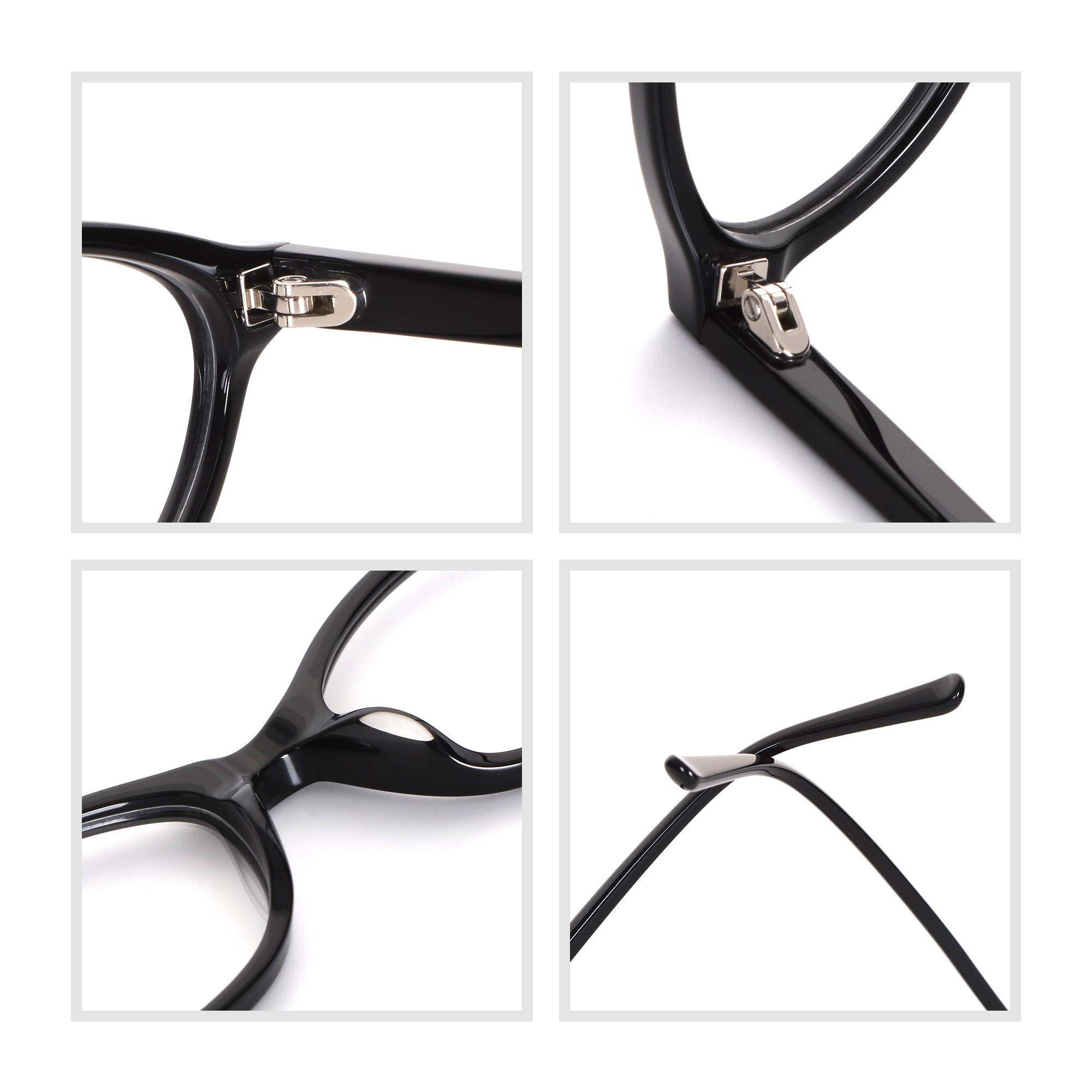 Small Round Glasses Frame Hand Polished Detail Close Up
