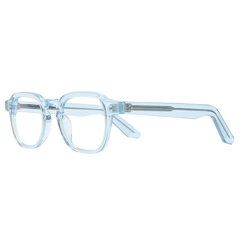 ODM Light Blue Transparent Square Acetate Optical Frames Wholesale | OEM ODM Factory Manufacturer, Factories