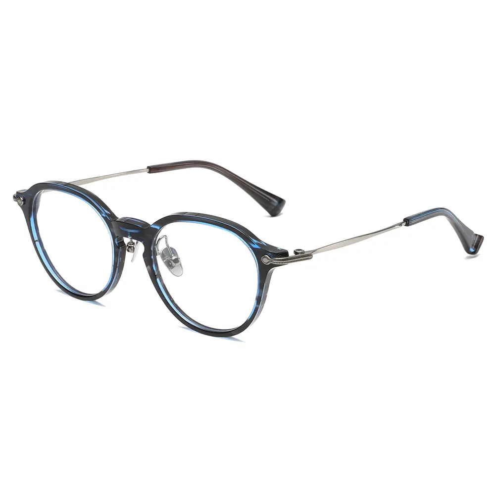 OEM Vintage Pure Titanium Round Hand-Carved Temple Optical Frame Ultra Light 15g Titanium Frame Wholesale Unisex Supplier, Suppliers