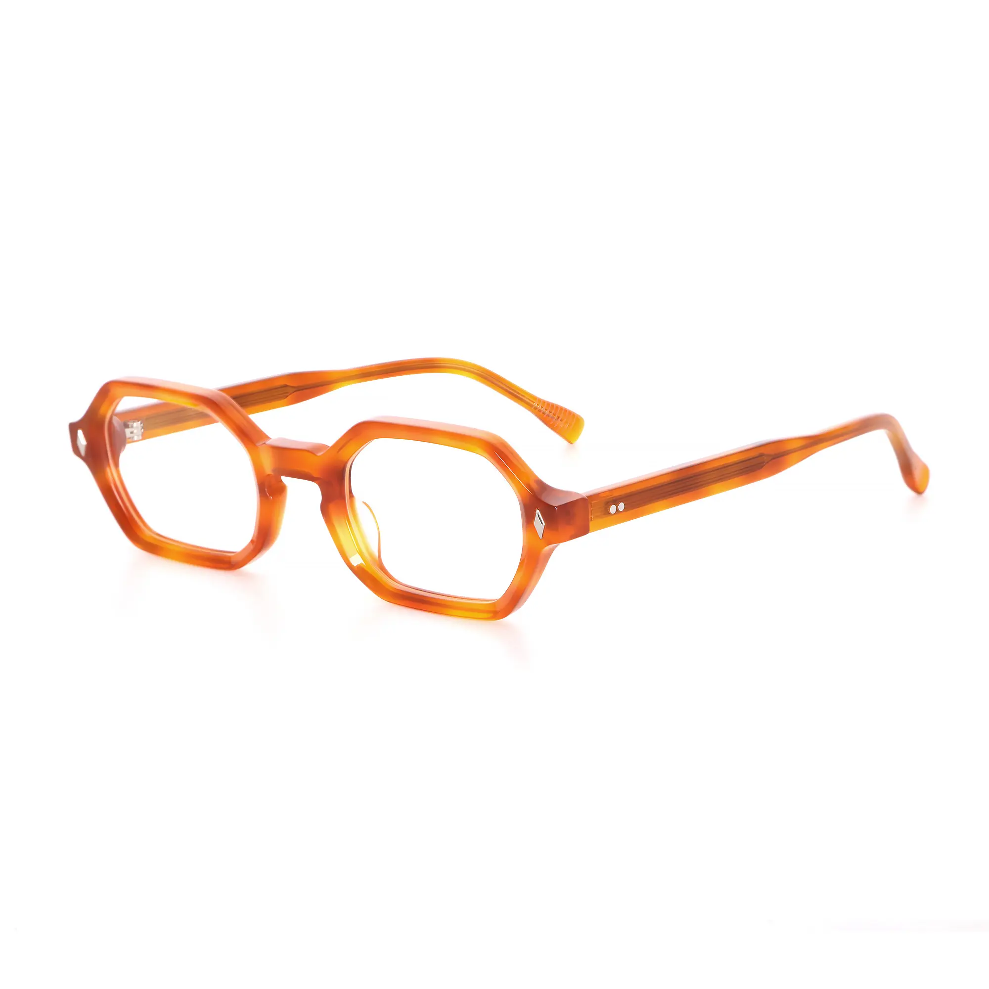 High-Quality Vintage Geometric Amber Acetate Optical Eyeglasses Frames - Diamond Rivet Accents from China Suppliers and Factory Supplier, Factories