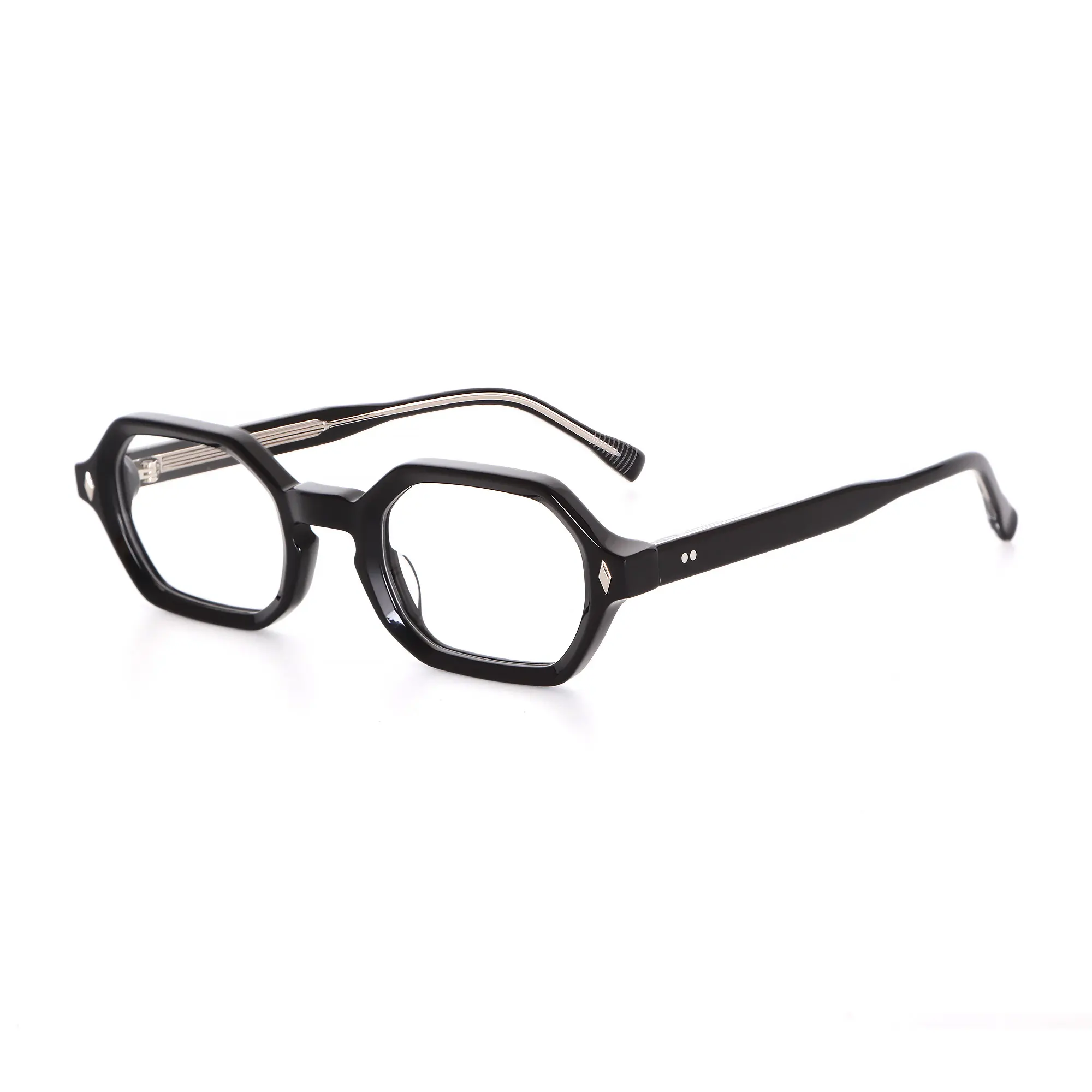 High-Quality Vintage Geometric Amber Acetate Optical Eyeglasses Frames - Diamond Rivet Accents from China Suppliers and Factory Supplier, Factories
