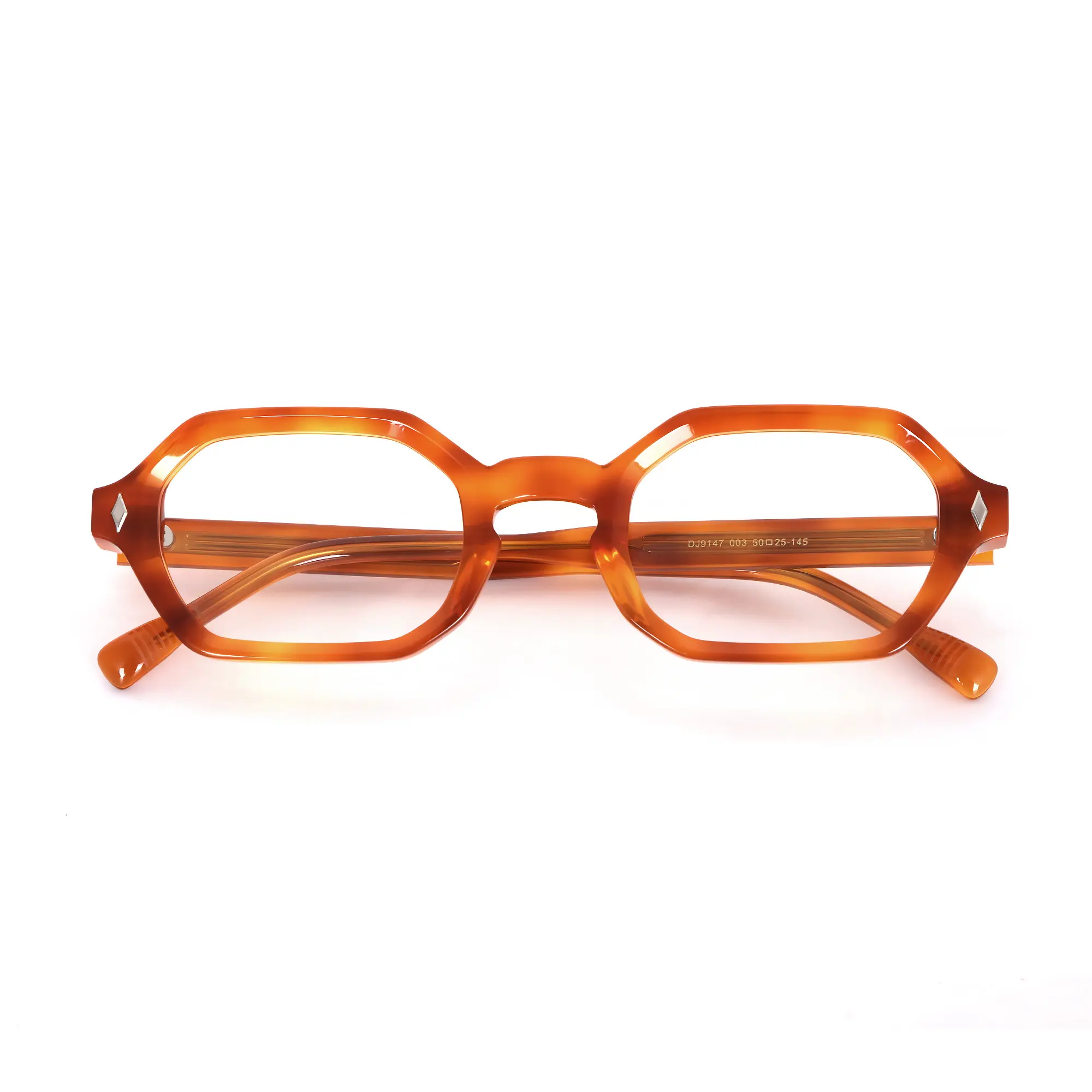High-Quality Vintage Geometric Amber Acetate Optical Eyeglasses Frames - Diamond Rivet Accents from China Suppliers and Factory Supplier, Factories
