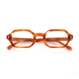 ODM Vintage Geometric Amber Acetate Optical Eyeglasses Frames - Diamond Rivet Accents Supplier, Products