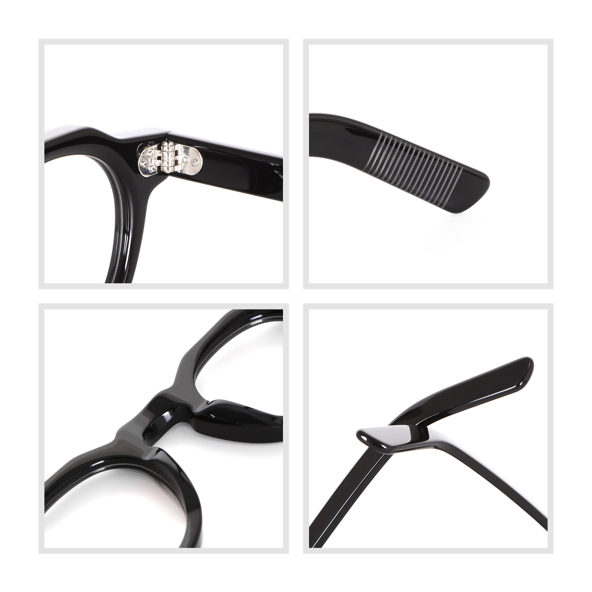 Acetic Acid Optical Frames - Small Frame Thick Acetate Retro Round Frame Three Rivet