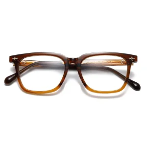 ODM Vintage Bold Square Metal Cross & Arrow Rivet Acetate Optical Frame Hand-Carved Temple Acetate Frame Wholesale Unisex Supplier, Factories