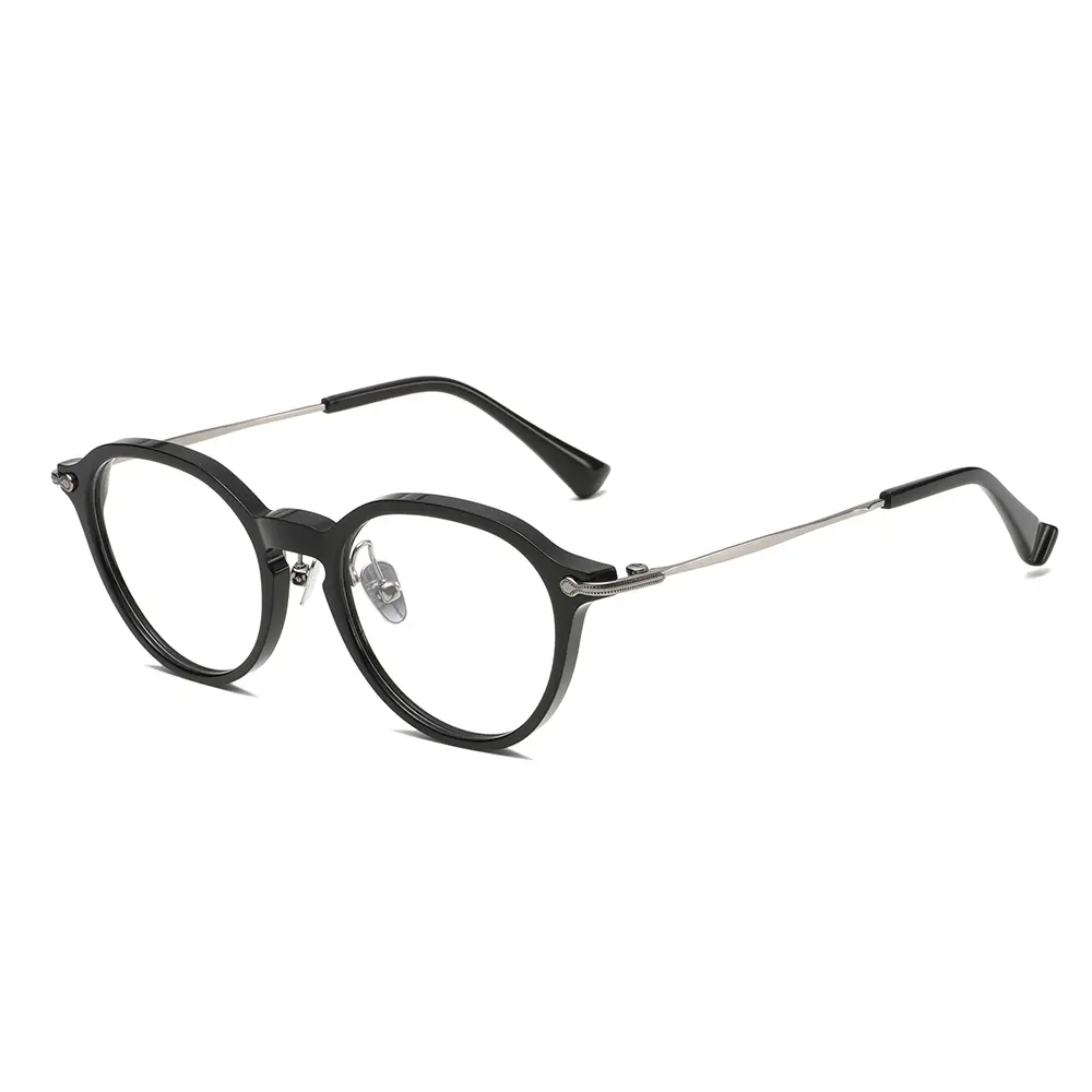 OEM Vintage Pure Titanium Round Hand-Carved Temple Optical Frame Ultra Light 15g Titanium Frame Wholesale Unisex Supplier, Suppliers