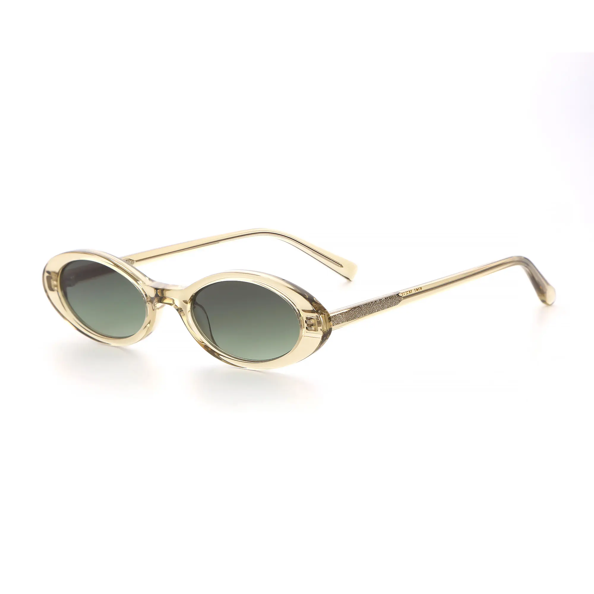 Custom Champagne Oval Acetate Sunglasses Wholesale | Custom Logo Supplier Manufacturers, Product