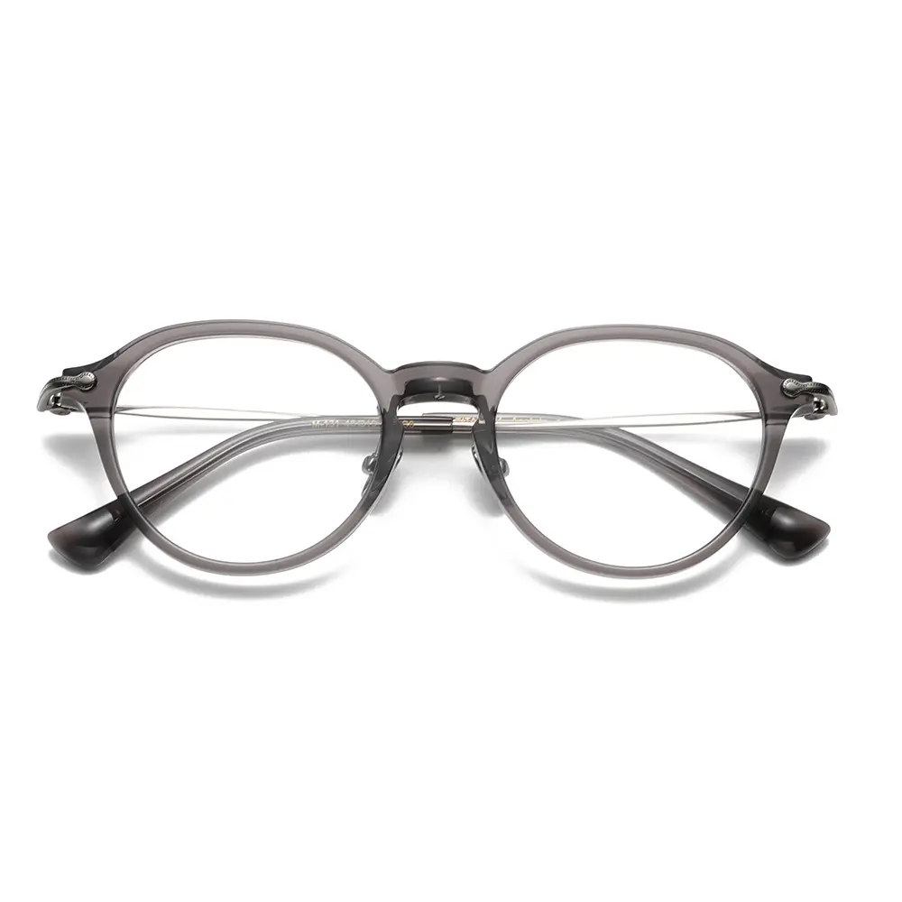 OEM Vintage Pure Titanium Round Hand-Carved Temple Optical Frame Ultra Light 15g Titanium Frame Wholesale Unisex Supplier, Suppliers