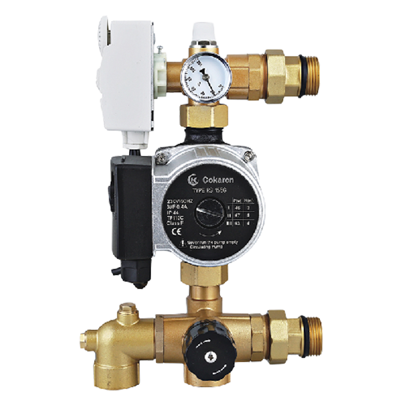 Cheap Water Underfloor Heating Manifold Brass Pump Mixing Valve Unit Factories, Exporters