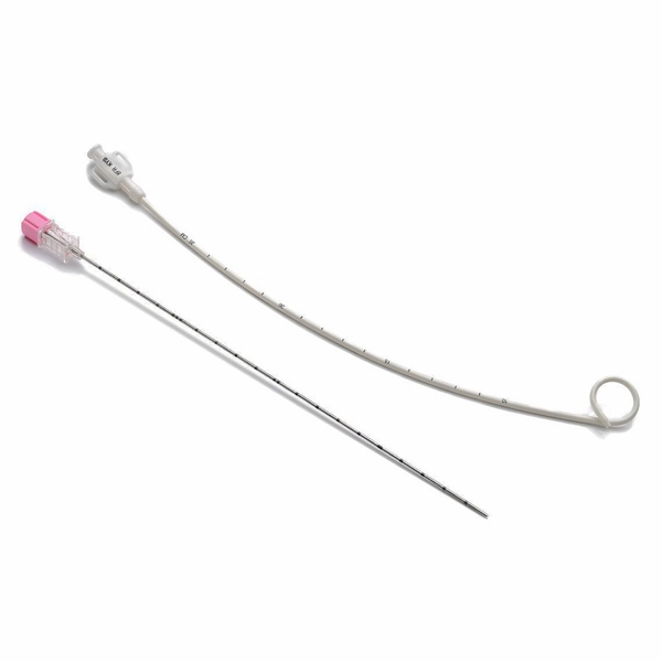 Kit de catéter de drenaje hidrofílico resistente a torceduras 5fr 6fr -14f de operación con una sola mano con 6f - 16f dilatador y guía de alambre de núcleo de nitinol