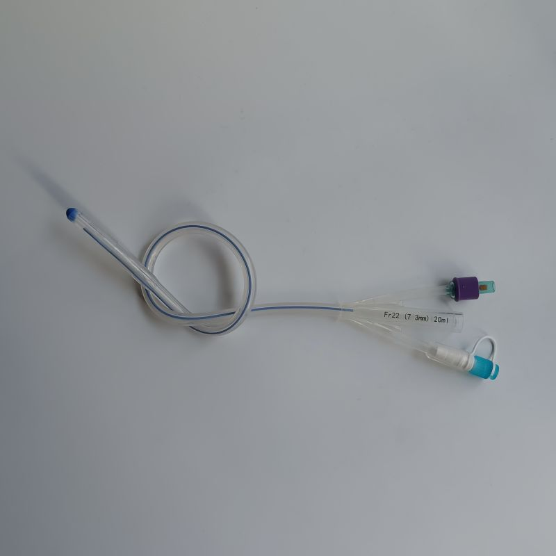 Catéter Foley de silicona personalizado de alta calidad con punta Dufour de tres vías