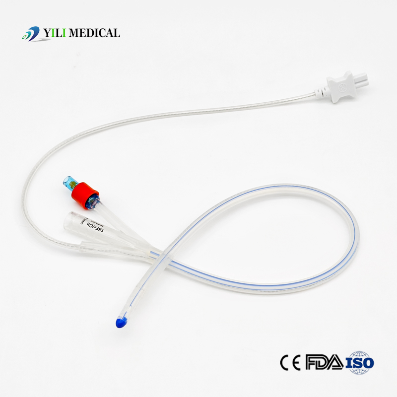 Sonda de temperatura de silicona médica desechable 2-Way 3-Way Catéter de Foley de silicona con temperatura 5-30cc globo