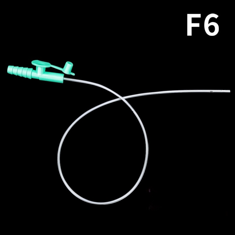 Catéter de succión de silicona estéril desechable médico con control de pulgar Fr6 8 14