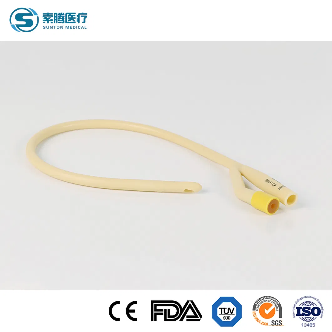 Tubo de drenaje urinario desechable estándar Sunton CE tipo T fabricante de catéter urinario de látex de China tipo de desinfección EOS catéter urinario antimicrobiano