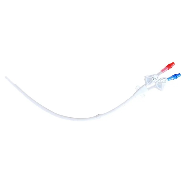 Catéter de hemodiálisis de doble o triple luz precurvado o curvado médico