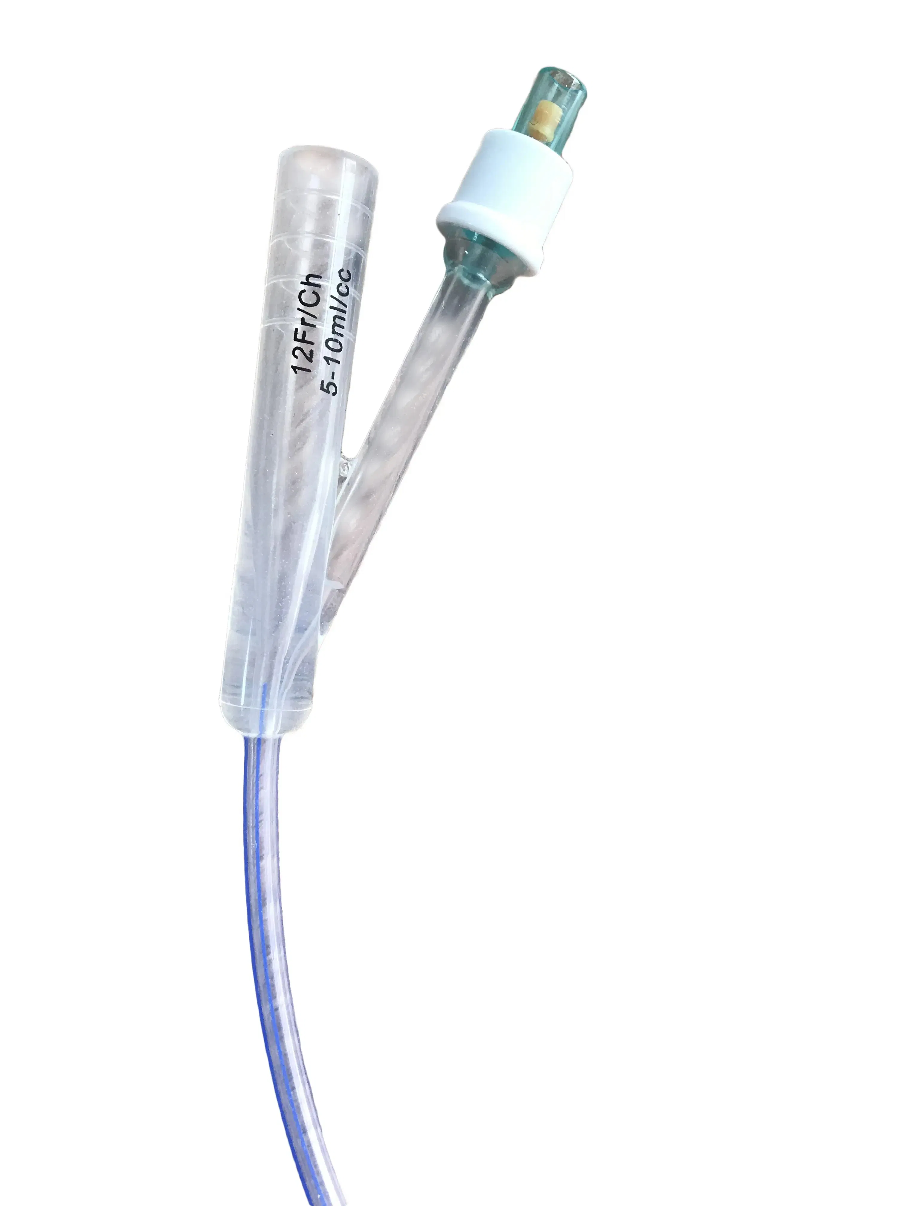 Catéter de Foley de látex recubierto de silicona desechable médico 2-3 formas con diferentes tamaños, doble vía, globo de pura silicona