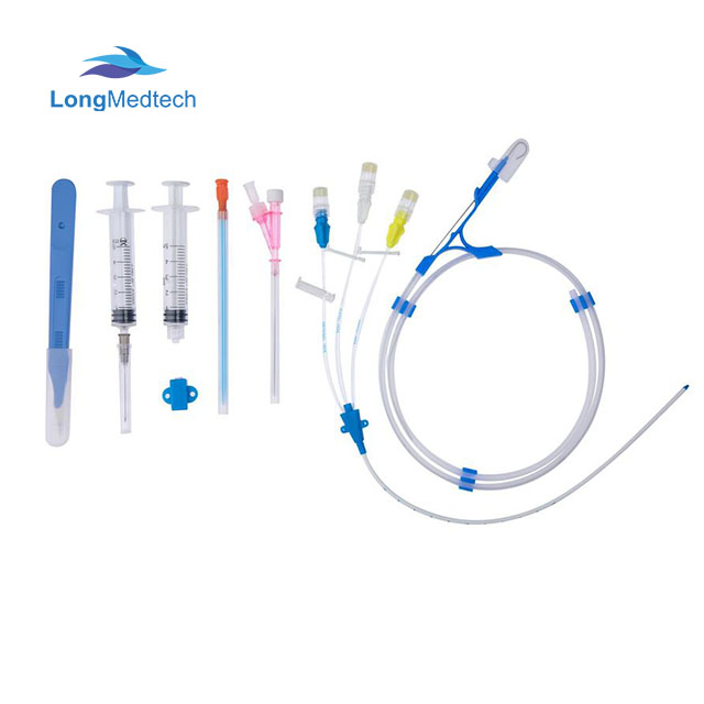 Kit desechable de catéter venoso central de cuidados críticos intensivos de un solo, doble o triple lumen