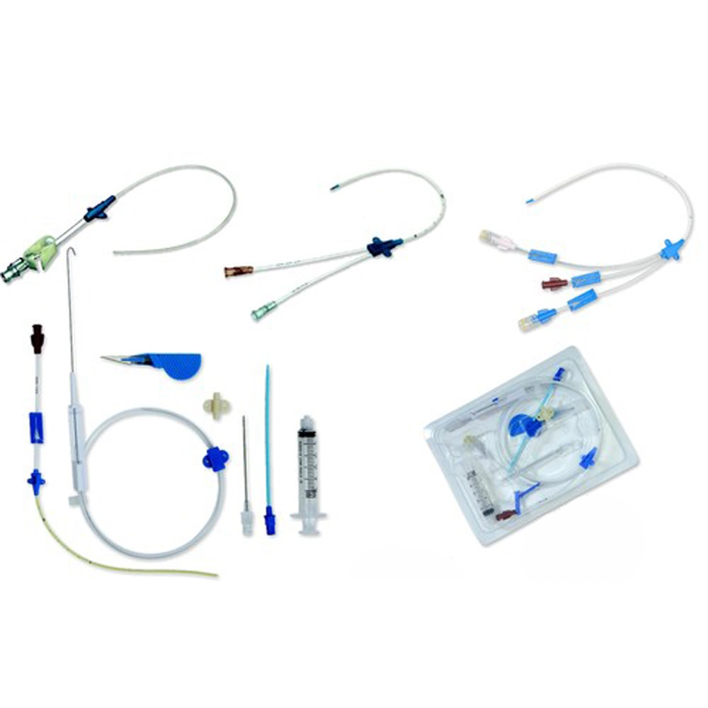 Venta de fábrica de catéter venoso central desechable médico de un solo uso con doble y triple luz