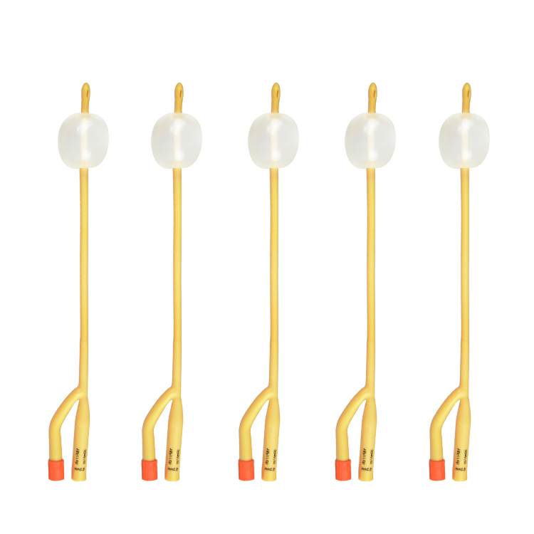 Catéter de Foley de látex 2 con globo de un solo uso 12fr-26fr