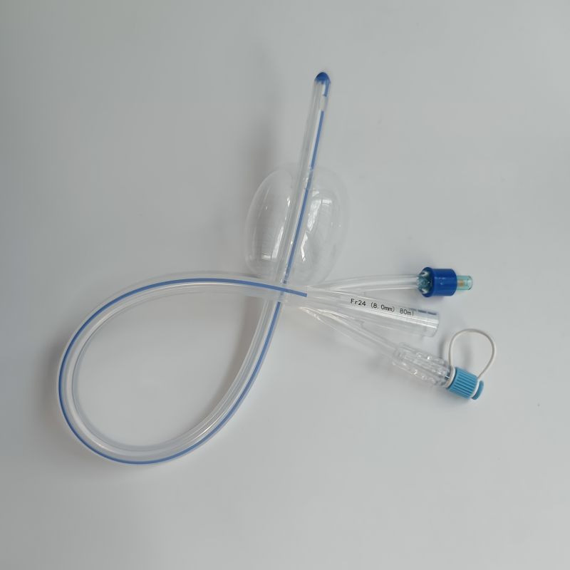 Catéter Foley de silicona personalizado de alta calidad con punta Dufour de tres vías