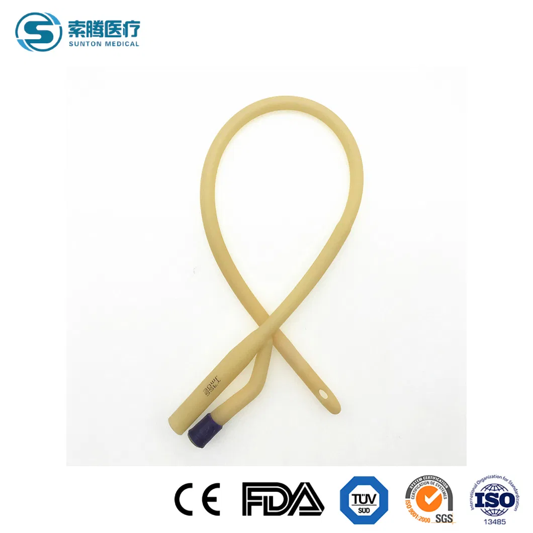 Tubo de drenaje urinario desechable estándar Sunton CE tipo T fabricante de catéter urinario de látex de China tipo de desinfección EOS catéter urinario antimicrobiano