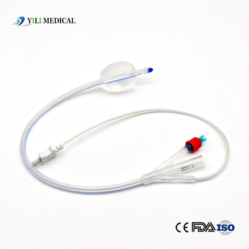 Sonda de temperatura de silicona médica desechable 2-Way 3-Way Catéter de Foley de silicona con temperatura 5-30cc globo
