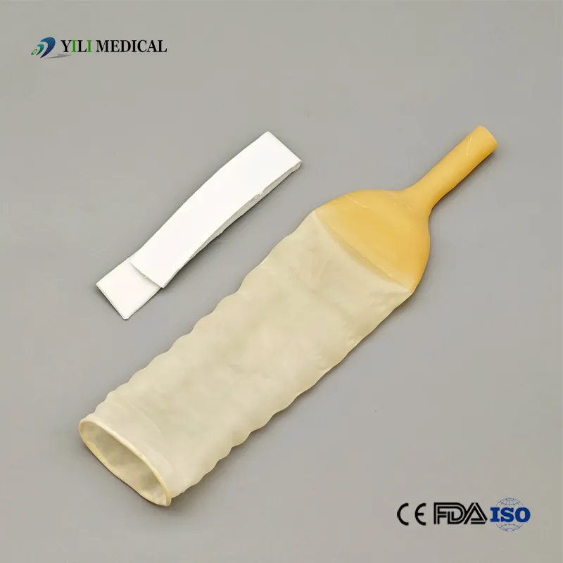 Catéter externo de látex para drenaje uretral masculino, catéter de orina desechable