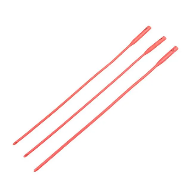 Catéter uretral intermitente de látex rojo de goma CE ISO