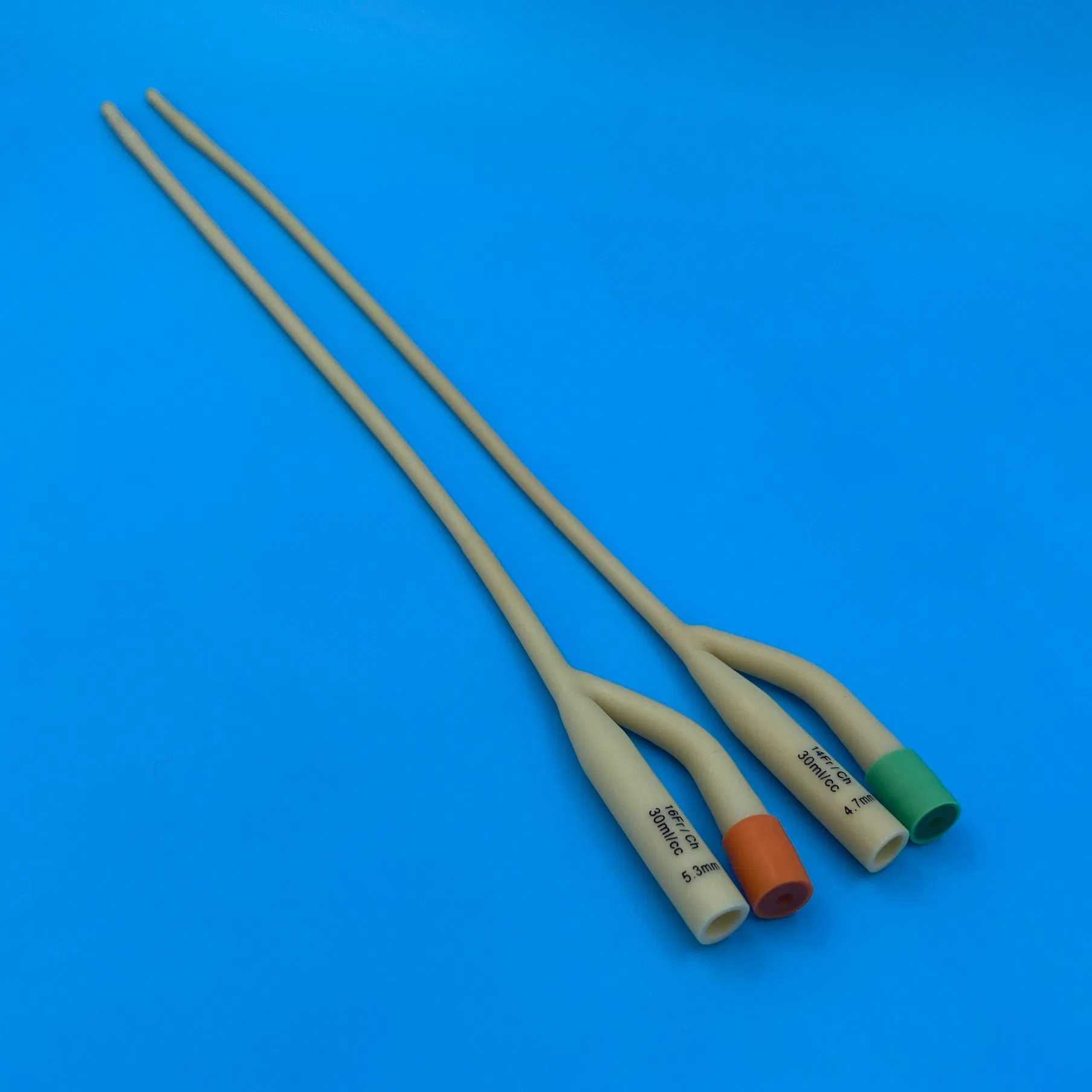 Catéter de látex médico Foley para drenaje urinario 2/3 vías para adultos y pediátricos con certificado CE ISO Fr06-30